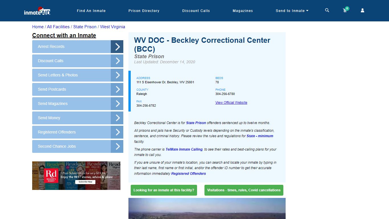 WV DOC - Beckley Correctional Center (BCC) - InmateAid